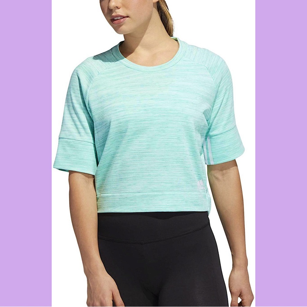 NWT Adidas Turquoise Short Sleeve Top - Picture 3 of 16